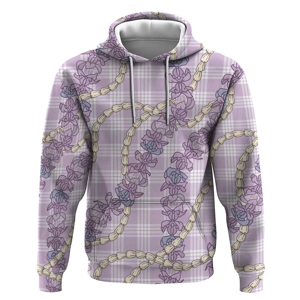Pua Kalaunu Lei Zip Hoodie Palaka Pattern LT01 Pullover Hoodie Purple - Polynesian Pride