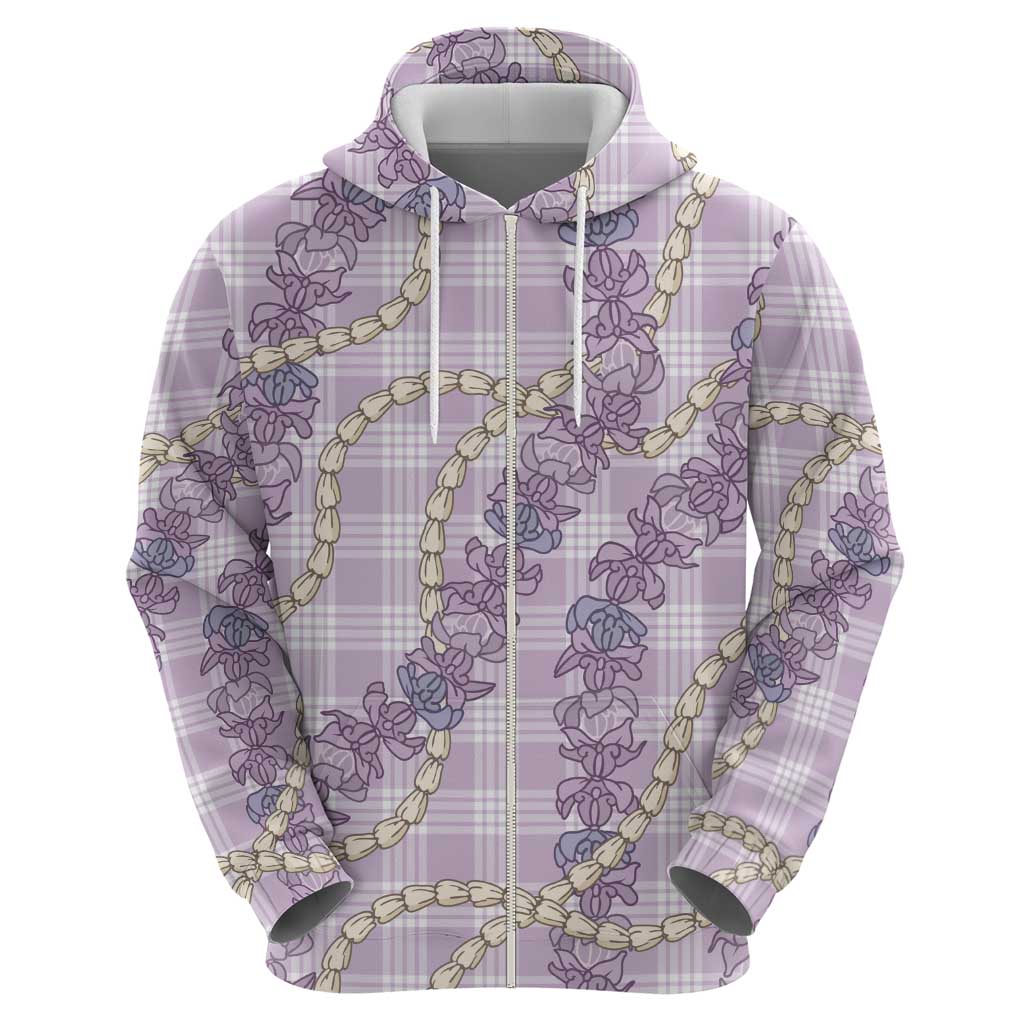 Pua Kalaunu Lei Zip Hoodie Palaka Pattern LT01 - Polynesian Pride