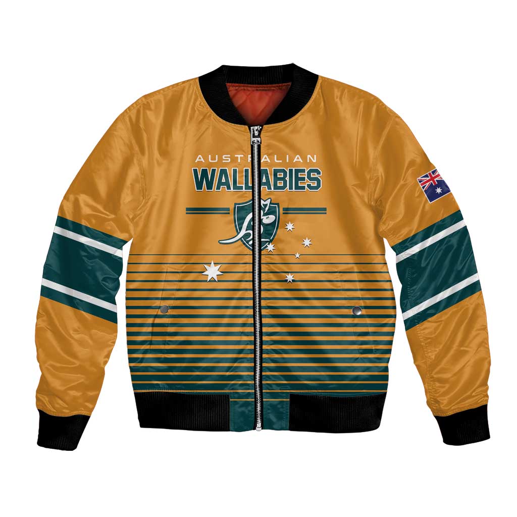Custom Rugby Australia Bomber Jacket Junior Wallabies Go Champions LT01 Unisex Yellow - Polynesian Pride