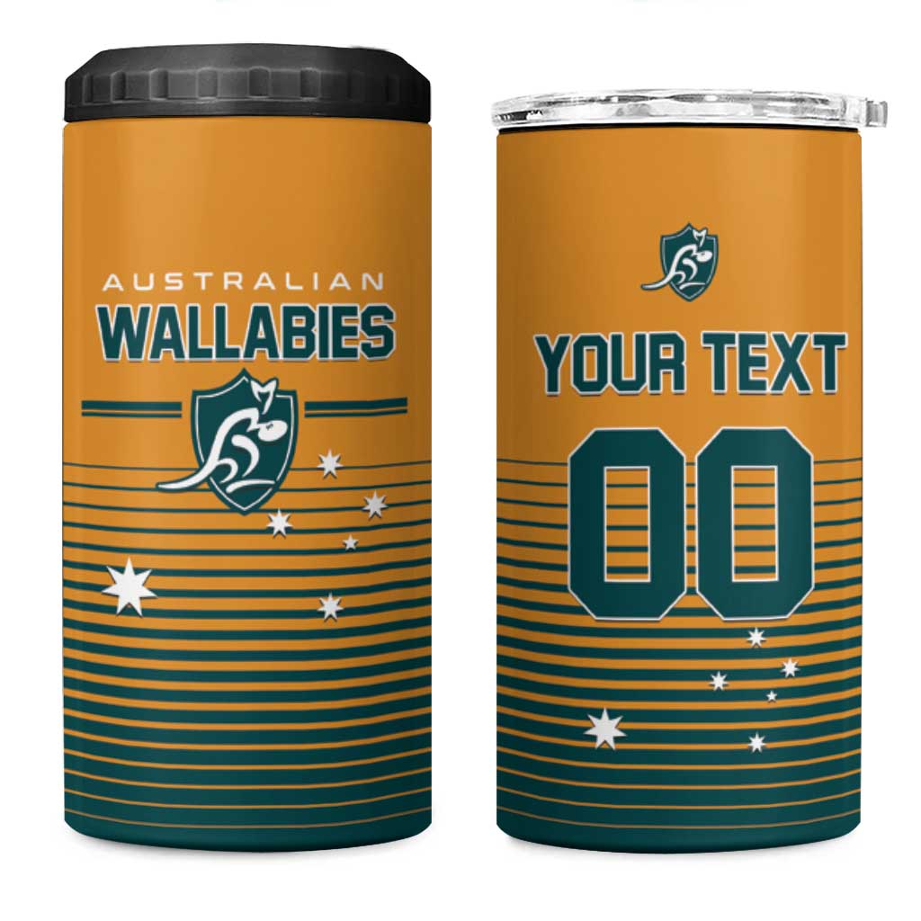 Custom Rugby Australia 4 in 1 Can Cooler Tumbler Junior Wallabies Go Champions LT01 One Size: 16 oz Yellow - Polynesian Pride