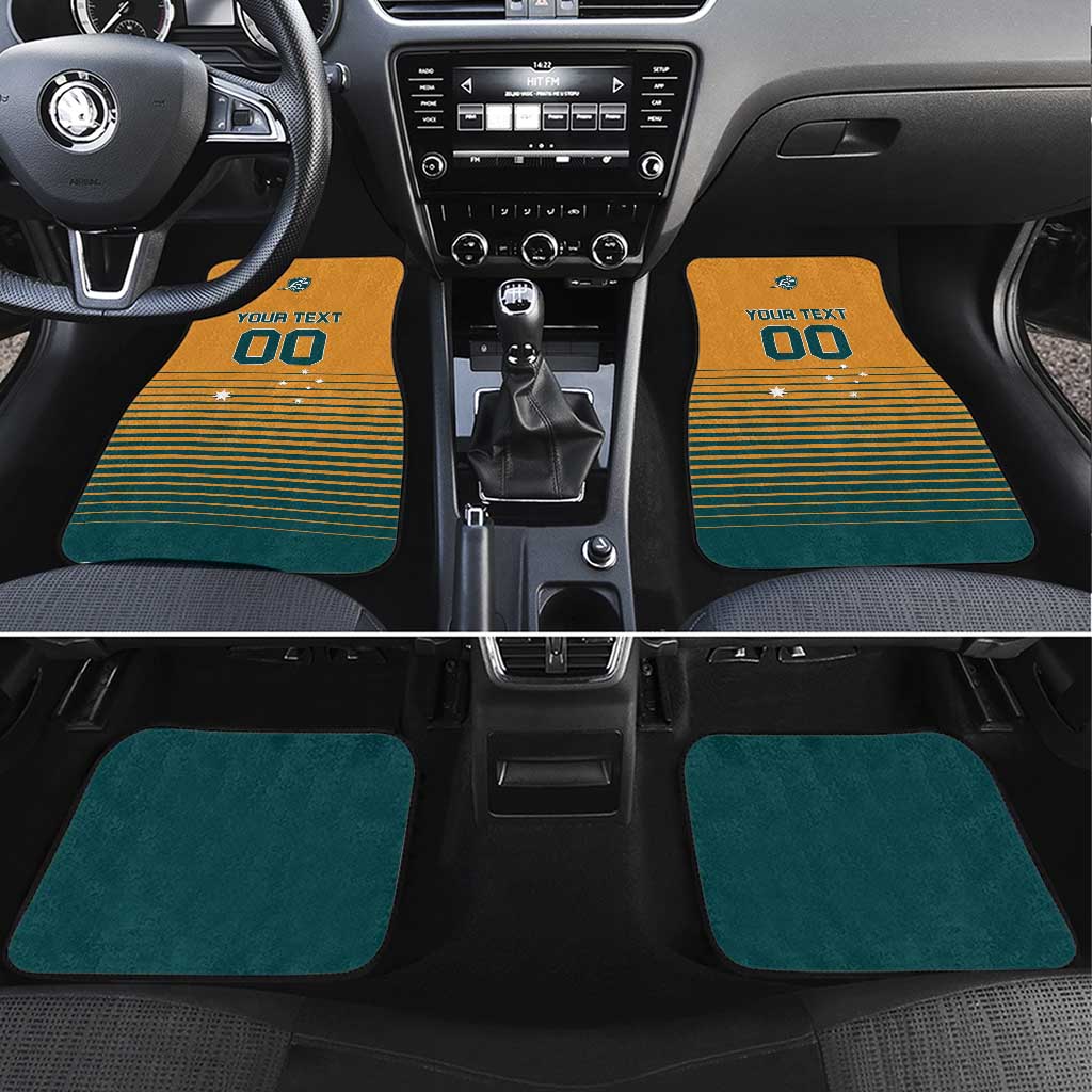 Rugby Australia Car Mats Junior Wallabies Go Champions LT01 Set 4pcs Yellow - Polynesian Pride