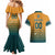 Custom Rugby Australia Couples Matching Mermaid Dress and Hawaiian Shirt Junior Wallabies Go Champions