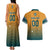Custom Rugby Australia Couples Matching Tank Maxi Dress and Hawaiian Shirt Junior Wallabies Go Champions