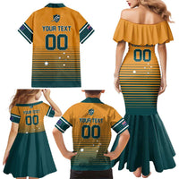 Custom Rugby Australia Family Matching Mermaid Dress and Hawaiian Shirt Junior Wallabies Go Champions