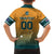 Custom Rugby Australia Family Matching Off The Shoulder Long Sleeve Dress and Hawaiian Shirt Junior Wallabies Go Champions
