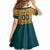 Custom Rugby Australia Family Matching Off The Shoulder Long Sleeve Dress and Hawaiian Shirt Junior Wallabies Go Champions