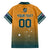 Custom Rugby Australia Family Matching Off The Shoulder Long Sleeve Dress and Hawaiian Shirt Junior Wallabies Go Champions