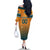 Custom Rugby Australia Family Matching Off The Shoulder Long Sleeve Dress and Hawaiian Shirt Junior Wallabies Go Champions