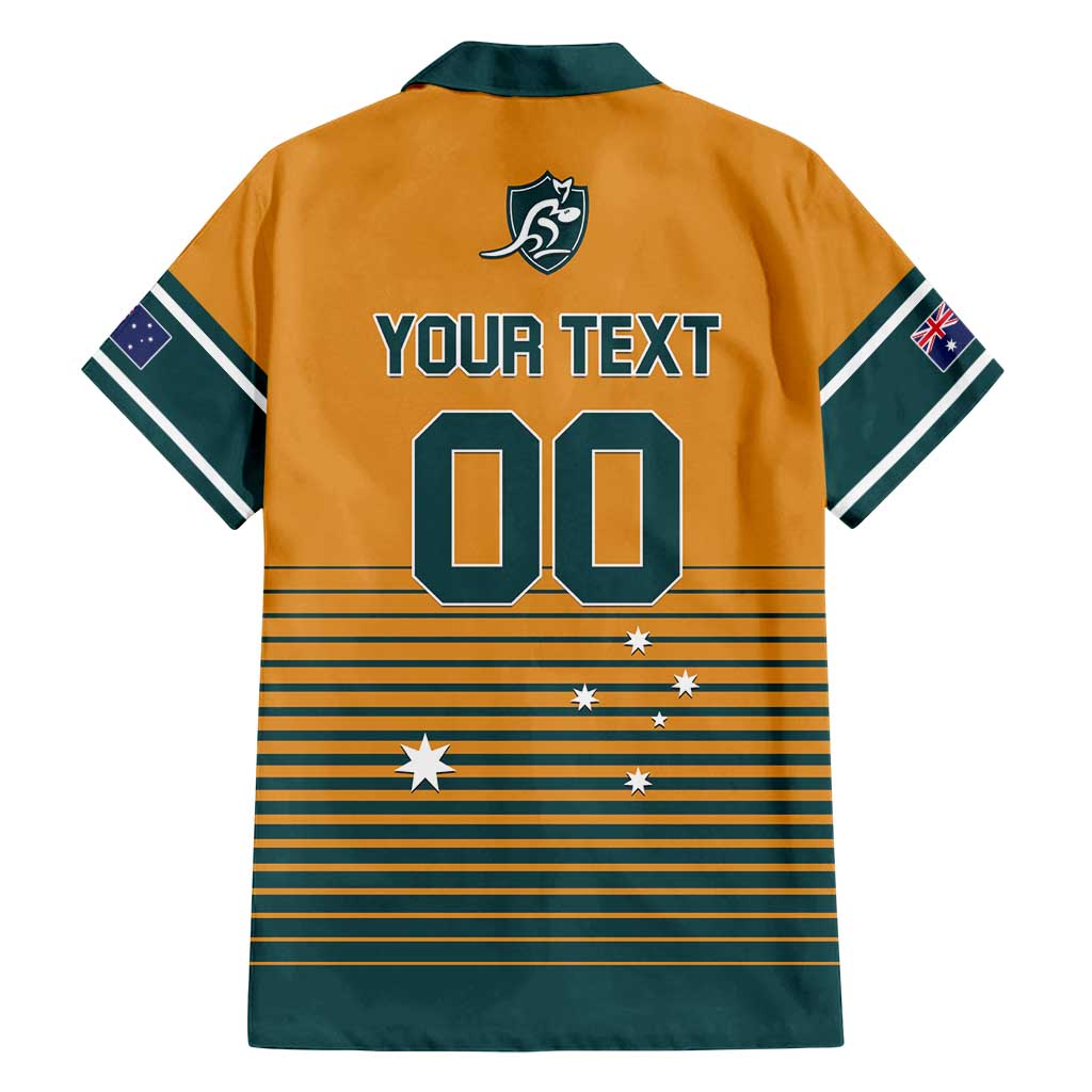 Custom Rugby Australia Family Matching Off Shoulder Maxi Dress and Hawaiian Shirt Junior Wallabies Go Champions