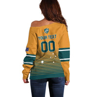 Custom Rugby Australia Off Shoulder Sweater Junior Wallabies Go Champions