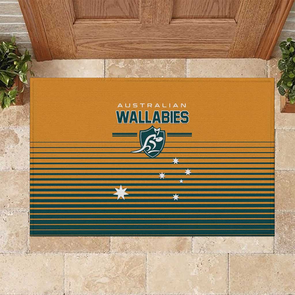 Rugby Australia Rubber Doormat Junior Wallabies Go Champions LT01 Yellow - Polynesian Pride