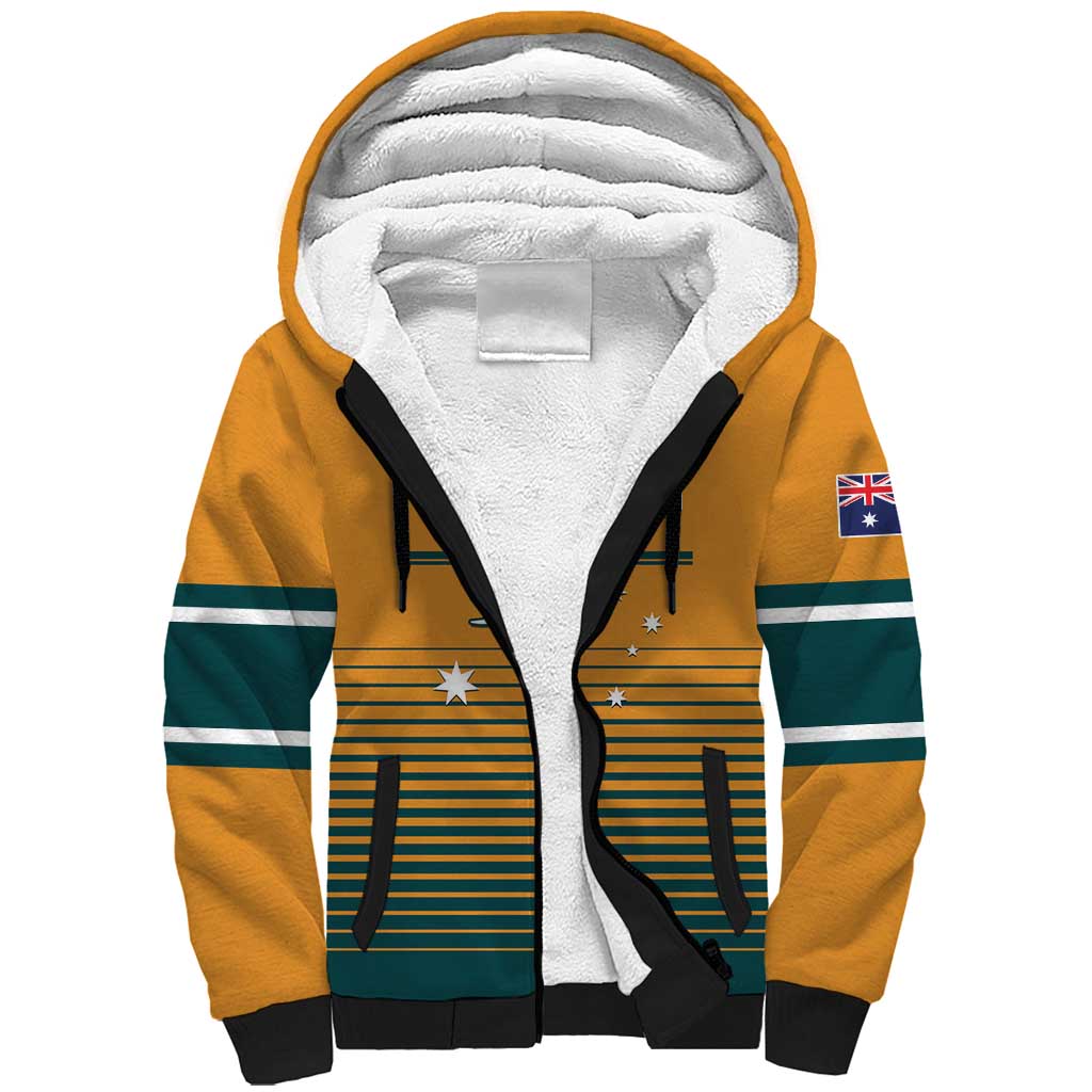 Custom Rugby Australia Sherpa Hoodie Junior Wallabies Go Champions LT01 Unisex Yellow - Polynesian Pride