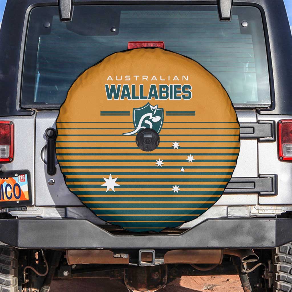 Rugby Australia Spare Tire Cover Junior Wallabies Go Champions LT01 Yellow - Polynesian Pride