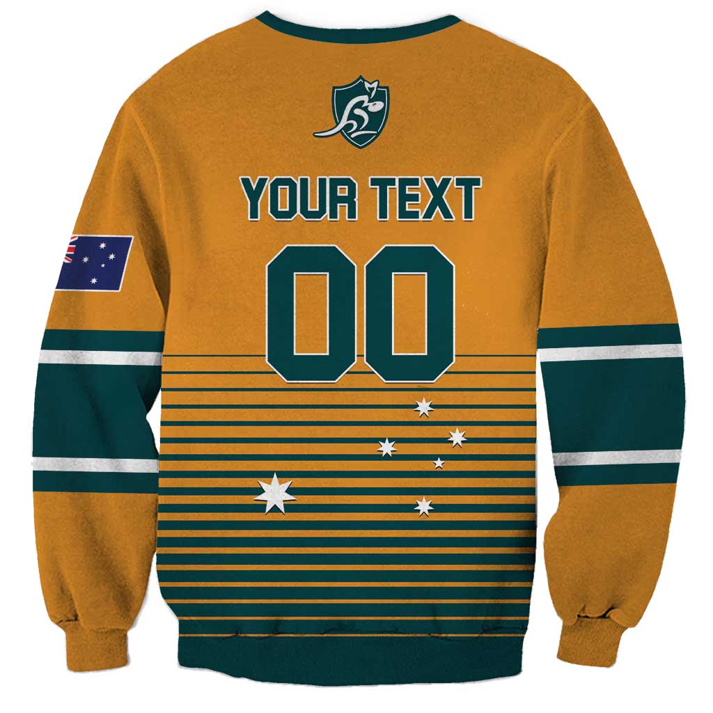 Custom Rugby Australia Sweatshirt Junior Wallabies Go Champions