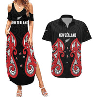 Custom Rugby New Zealand Couples Matching Summer Maxi Dress and Hawaiian Shirt Baby Black Go Champions