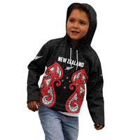 Custom Rugby New Zealand Kid Hoodie Baby Black Go Champions