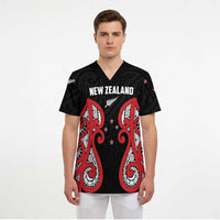 Custom Rugby New Zealand Scrub Top Baby Black Go Champions - Polynesian Pride