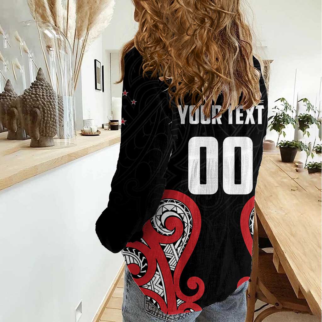 Custom Rugby New Zealand Women Casual Shirt Baby Black Go Champions