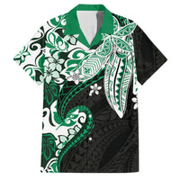 Monstera Plumeria Flowers Green Family Matching Mermaid Dress and Hawaiian Shirt Polynesian Pattern