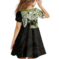 Monstera Plumeria Flowers Olive Green Family Matching Mermaid Dress and Hawaiian Shirt Polynesian Pattern