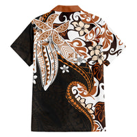 Monstera Plumeria Flowers Orange Family Matching Puletasi and Hawaiian Shirt Polynesian Pattern