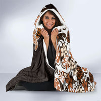 Monstera Plumeria Flowers Orange Hooded Blanket Polynesian Pattern LT01 - Polynesian Pride