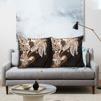 Monstera Plumeria Flowers Orange Pillow Cover Polynesian Pattern LT01 - Polynesian Pride