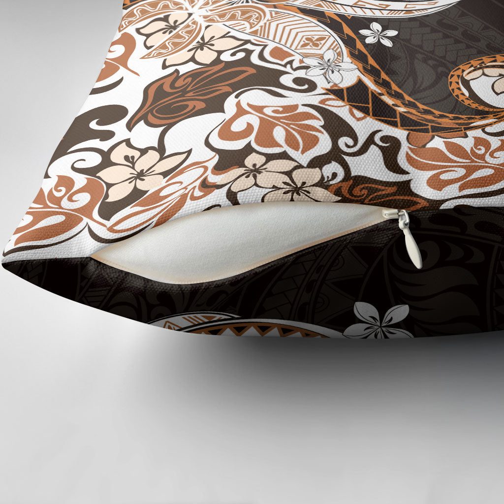 Monstera Plumeria Flowers Orange Pillow Cover Polynesian Pattern LT01 - Polynesian Pride