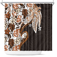 Monstera Plumeria Flowers Orange Shower Curtain Polynesian Pattern LT01 Orange - Polynesian Pride