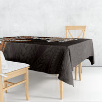 Monstera Plumeria Flowers Orange Tablecloth Polynesian Pattern