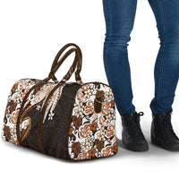 Monstera Plumeria Flowers Orange Travel Bag Polynesian Pattern LT01 - Polynesian Pride