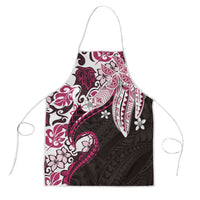 Monstera Plumeria Flowers Pink Apron Polynesian Pattern