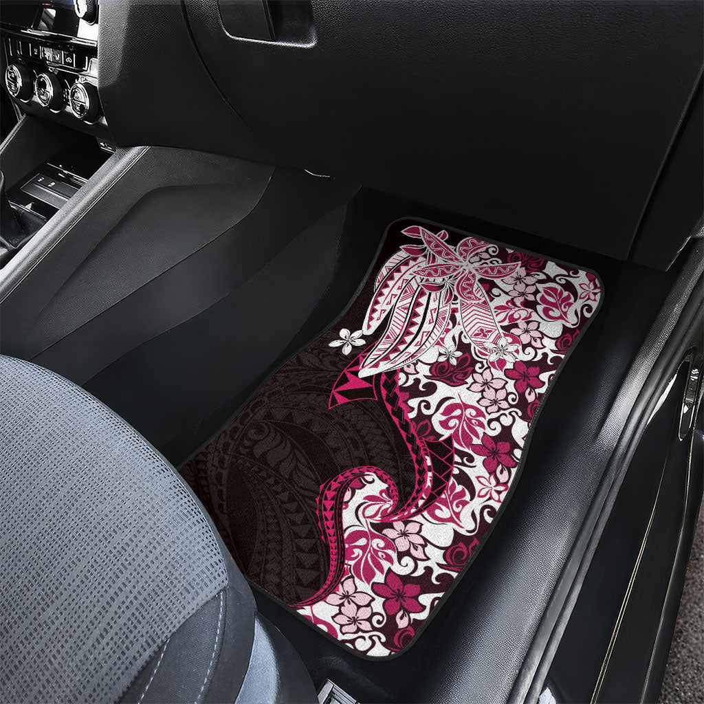 Monstera Plumeria Flowers Pink Car Mats Polynesian Pattern LT01 - Polynesian Pride
