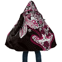 Monstera Plumeria Flowers Pink Cloak Polynesian Pattern LT01 Unisex Pink - Polynesian Pride