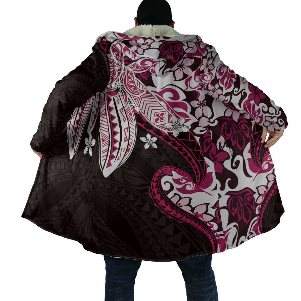 Monstera Plumeria Flowers Pink Cloak Polynesian Pattern LT01 - Polynesian Pride