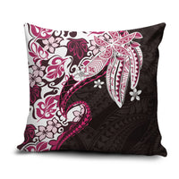 Monstera Plumeria Flowers Pink Pillow Cover Polynesian Pattern LT01 Pink - Polynesian Pride