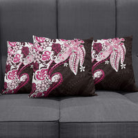 Monstera Plumeria Flowers Pink Pillow Cover Polynesian Pattern LT01 - Polynesian Pride