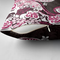 Monstera Plumeria Flowers Pink Pillow Cover Polynesian Pattern LT01 - Polynesian Pride