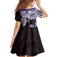 Monstera Plumeria Flowers Purple Family Matching Mermaid Dress and Hawaiian Shirt Polynesian Pattern