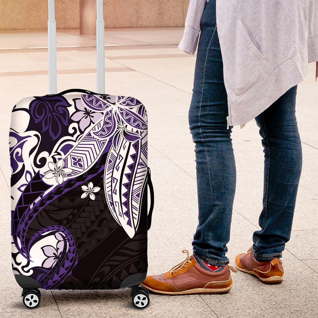 Monstera Plumeria Flowers Purple Luggage Cover Polynesian Pattern LT01 Purple - Polynesian Pride
