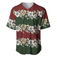 Hawaiian Hibiscus Christmas Color Baseball Jersey Unique LT01 Red - Polynesian Pride