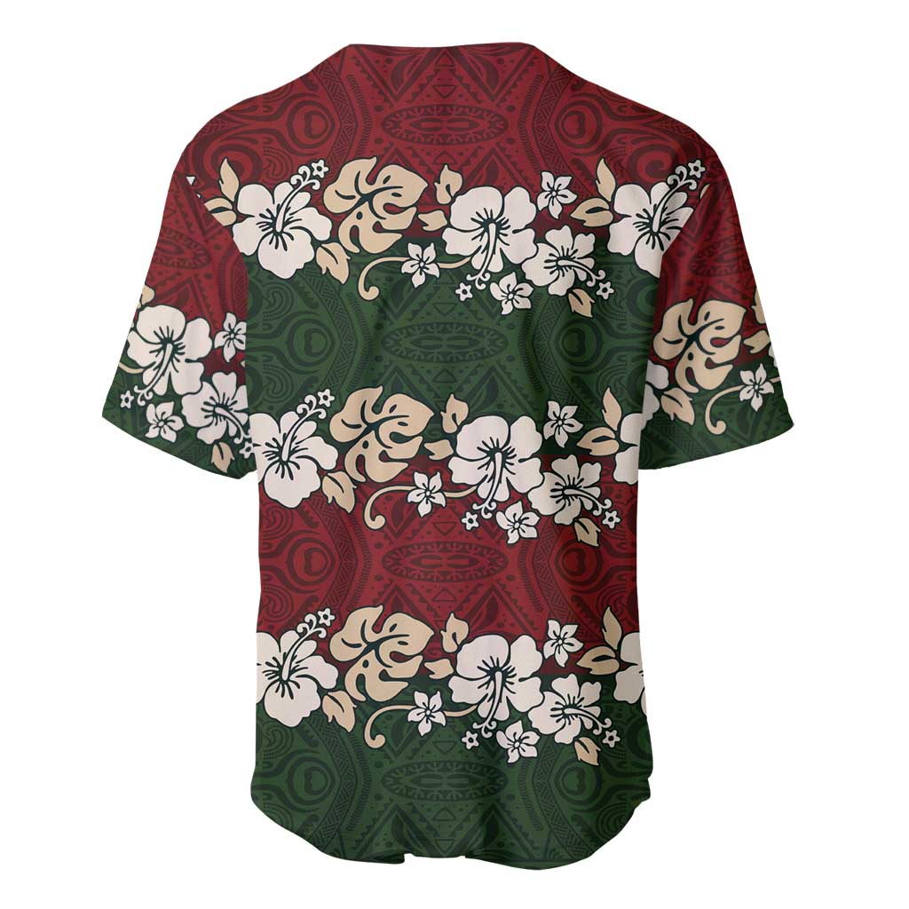 Hawaiian Hibiscus Christmas Color Baseball Jersey Unique LT01 - Polynesian Pride