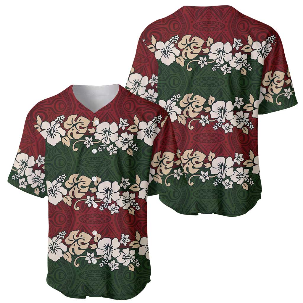 Hawaiian Hibiscus Christmas Color Baseball Jersey Unique LT01 - Polynesian Pride