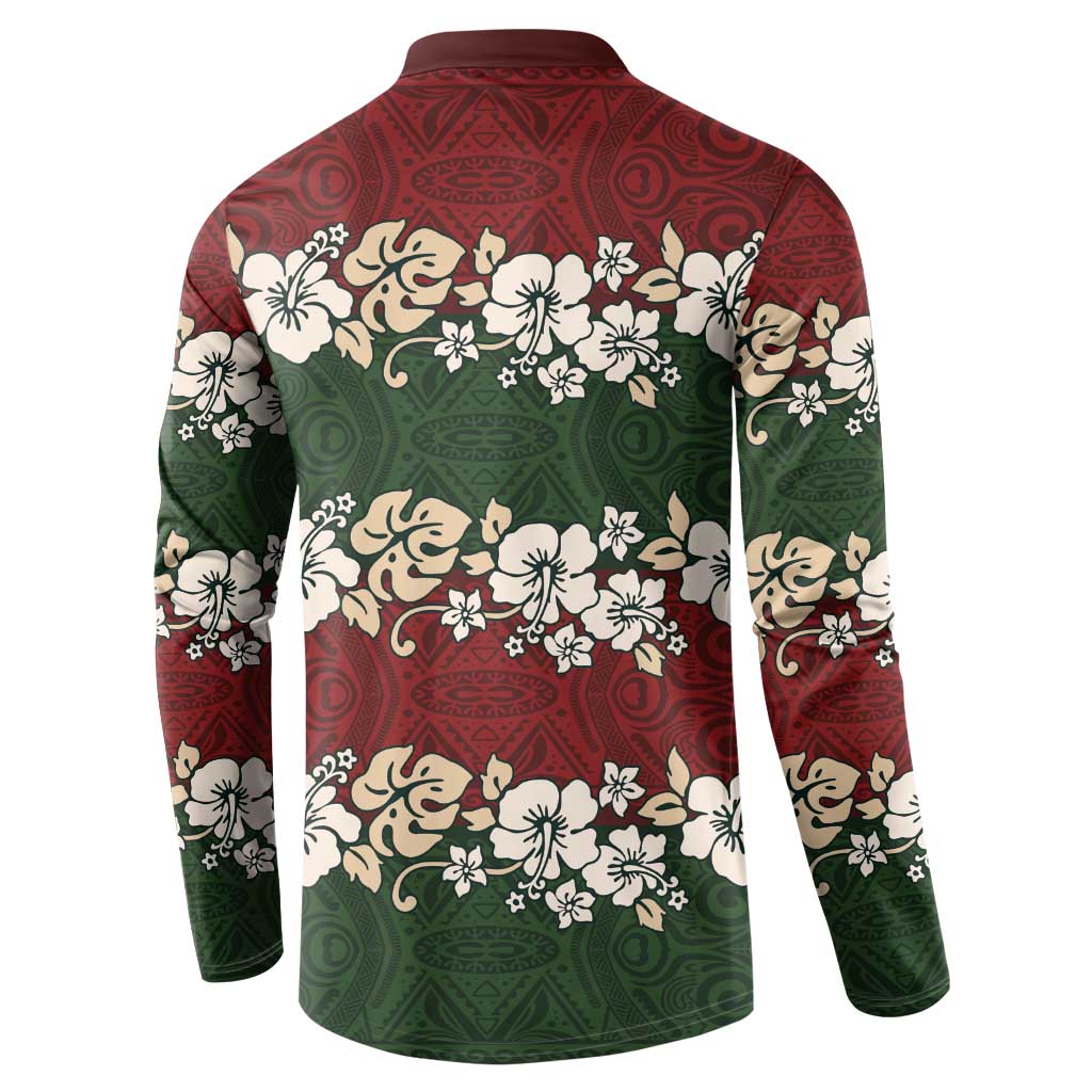 Hawaiian Hibiscus Christmas Color Button Sweatshirt Unique