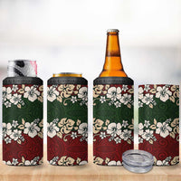 Hawaiian Hibiscus Christmas Color 4 in 1 Can Cooler Tumbler Unique