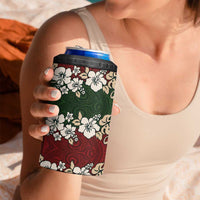 Hawaiian Hibiscus Christmas Color 4 in 1 Can Cooler Tumbler Unique