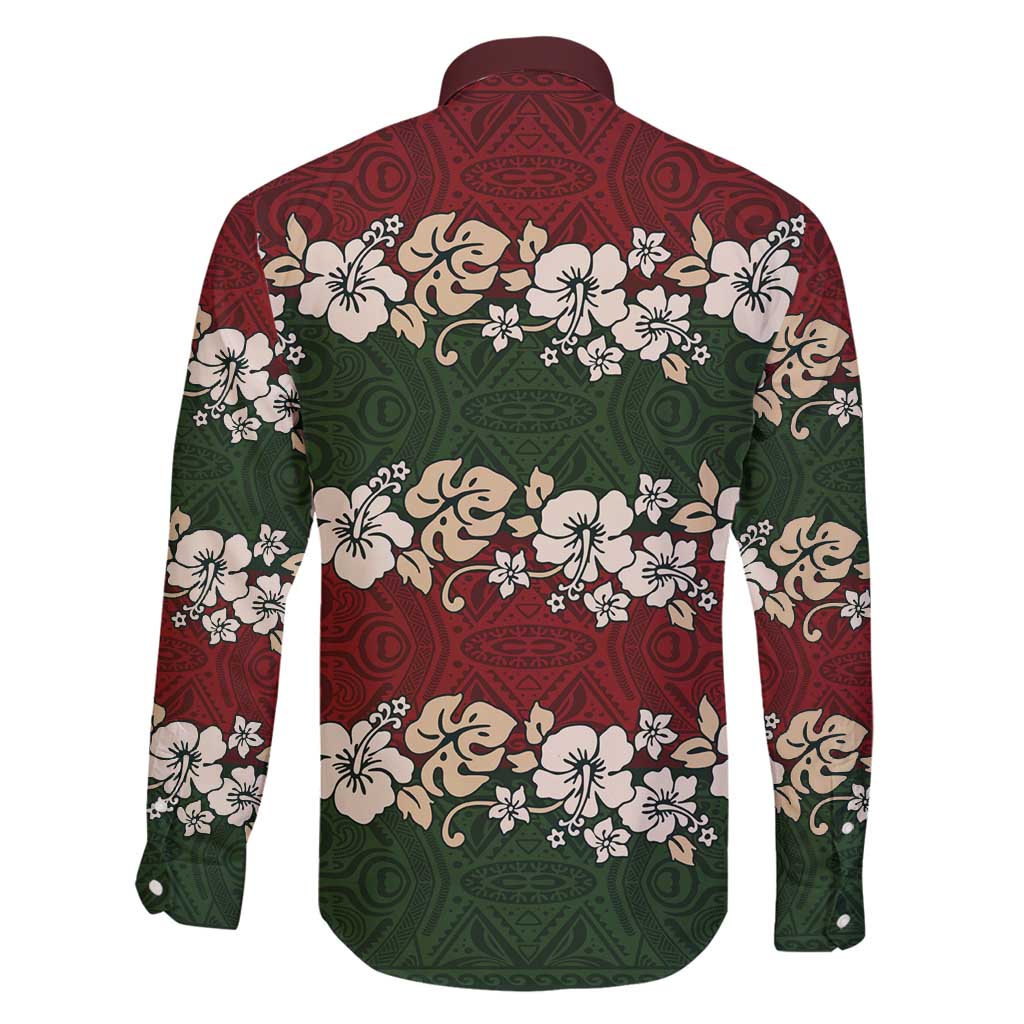 Hawaiian Hibiscus Christmas Color Family Matching Off Shoulder Short Dress and Hawaiian Shirt Unique