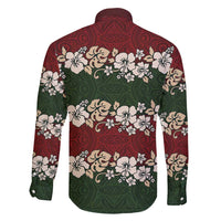 Hawaiian Hibiscus Christmas Color Family Matching Off Shoulder Short Dress and Hawaiian Shirt Unique