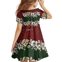 Hawaiian Hibiscus Christmas Color Family Matching Short Sleeve Bodycon Dress and Hawaiian Shirt Unique