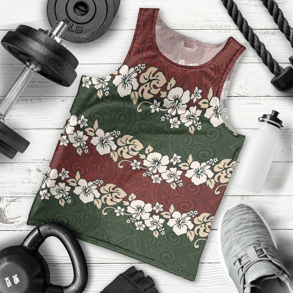 Hawaiian Hibiscus Christmas Color Men Tank Top Unique